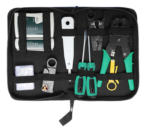 Kit De Herramientas De Red Lan 9 En 1: Probador, Engarzador,