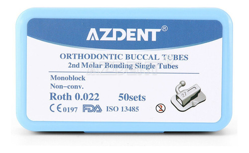 50 Sets Tubo Bucal Brackets Para Ortodoncia Uso 2do Molar