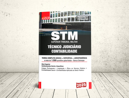 Apostila Concurso Técnico Judiciário - Área Apoio Especializado - Contabilidade Do Superior Tribunal Militar - Stm 2025 - Editora Avançar