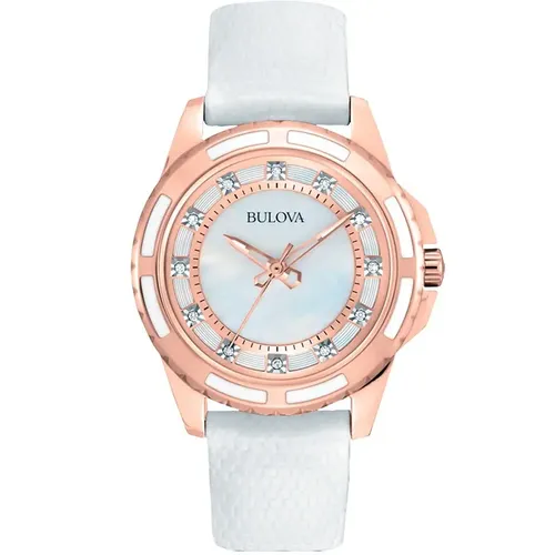 Bulova Diamond 12 Diamantes Original 98p119 Para Dama | Meses sin interés