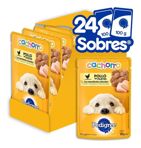 Pedigree Sobres Para Cachorros De Pollo En Filetes 24 Piezas