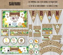 Comprar Kit Imprimible Safari Animalitos Selva Con Textos Editables