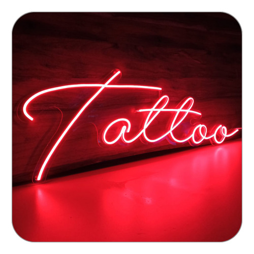 Placa Letreiro Luminoso Tattoo 80x30 Estúdio Tatuagem