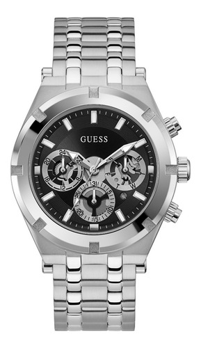 Reloj Para Hombre Guess Continental Color Plateado Gw0260g1