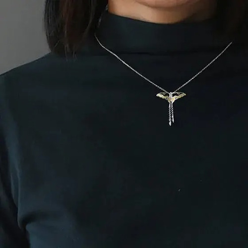Imagen 3 de 8 de Dije Collar Mariposa Plata Ley 925 Baño Oro 24k Mujer Hombre