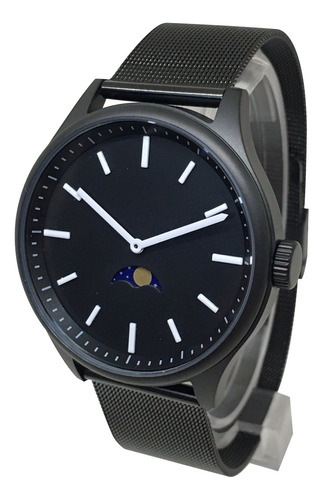 Reloj Bauhaus Sky Moonphase - Acero Negro Diseño Moderno Ed