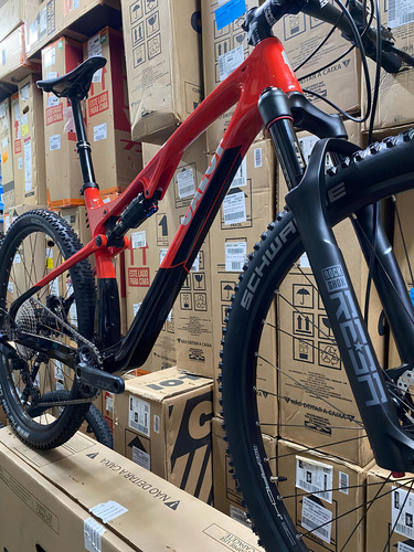 Bicicleta Carbon Elite Fs Slx 12v Canote Retrátil 2021 Caloi Cor Vermelho Tamanho do quadro P