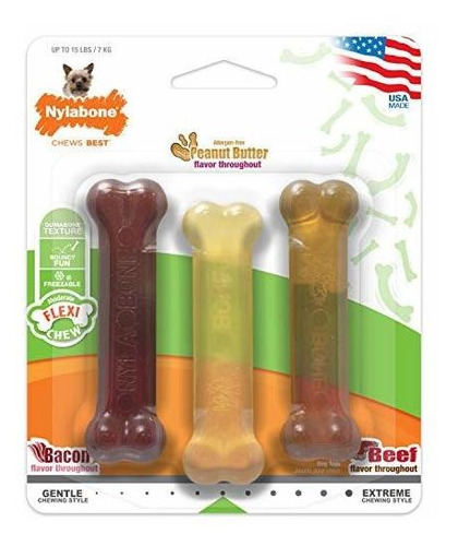 Juguetes Mordedores Para Perros - Triple Pack Flexichew.