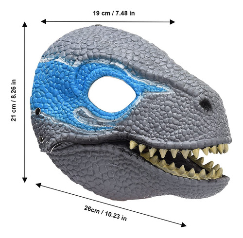 Máscara De Dinosaurio Látex Para Halloween Y Fiestas Color Nombre Del Diseño
