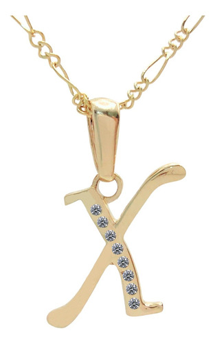 Dije Inicial Letra X Oro 14k Tamaño 2cm + Cadena De Regalo