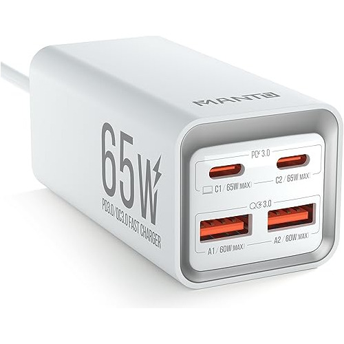 Manto 65w Usb C Cargador, 4-in-1 Estación De Carga 2ygzn