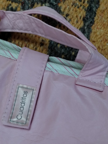 Cambiador Bebe Portatil Plegable De Bolso Ecocuero Ule 61x44 Rosa Liso