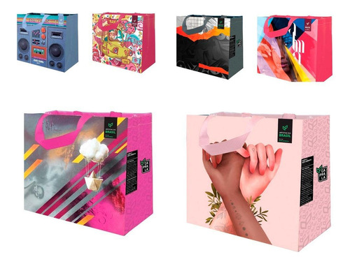 Kit Revenda 30 Ecobags Rafia Sacola Retornavel Estampas