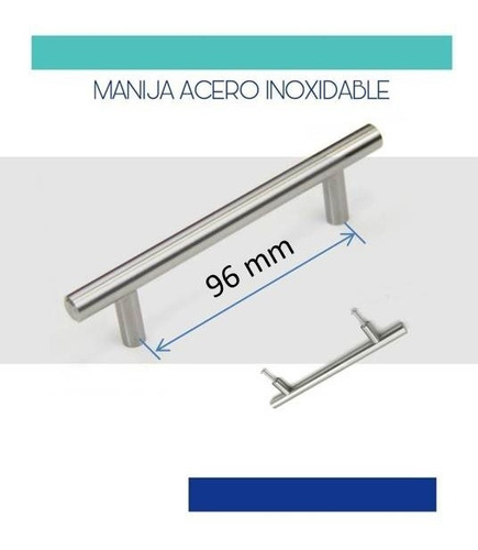 Manija Barral Acero Inoxidable 96mm X 10 Unidades