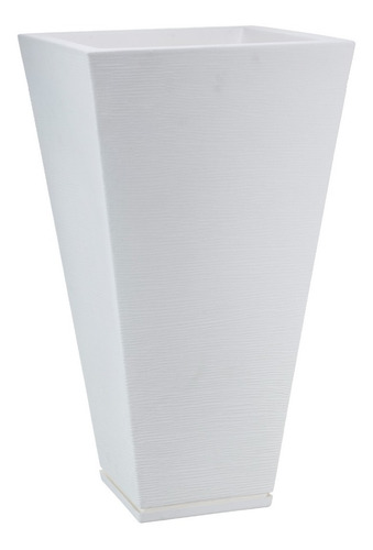 Maceta Plástica Rotomoldeada Alta Piramidal 74 Cm + Plato