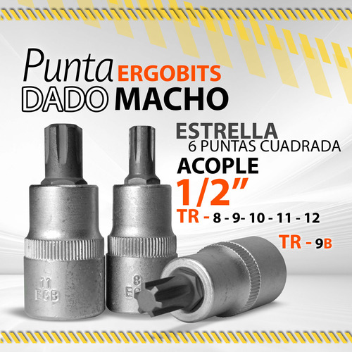 Punta Ergobits Dado Macho Estrella 6 Puntas Cuad /mod.varios