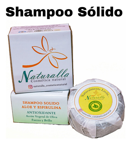 Shampoo Solido Aloe Vera Y Espirulina 100grs. Naturalla