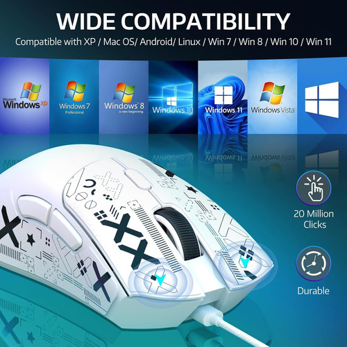 Mouse Para Jogos Sem Fio Attack Shark R1 Tri - Modo 18000 Dp