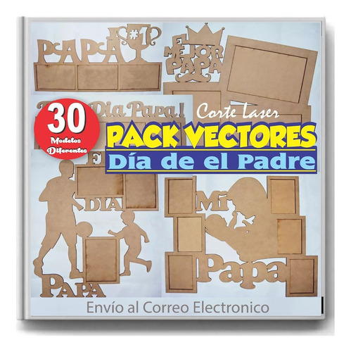 Pack Corte Laser Portaretratos Dia Del Padre Vector Para Cnc