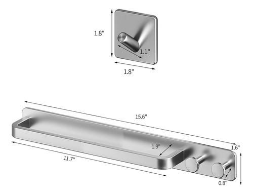 Toallero Autoadhesivo Para Toallas De Baño Con Ganchos