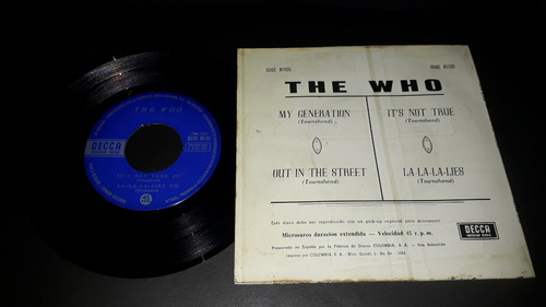 Raro Compacto 7' The Who My Generation 45 Rpm 1965 Espanha (Usado)