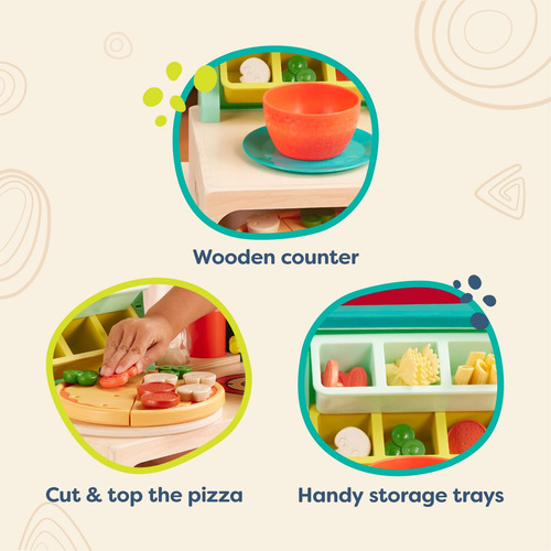 Playset B. Toys Mini Chef Pizza-n-pasta Con 45 Piezas Para M