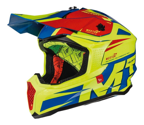 Casco Moto Enduro Cross  Mt Falcon Verde Rpm 925