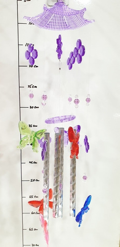 Imagen 3 de 6 de Colgante Llamador De Angel Mariposa Plastico 4 Tubos