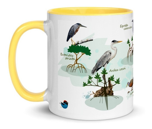 Imagem 2 de 7 de Caneca Personalizada Aves De Ubatuba (aves Do Mangue)