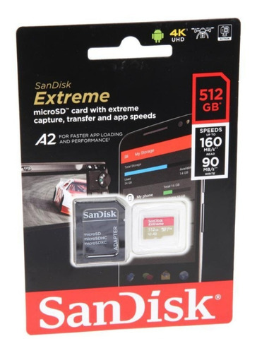 Tarjeta de memoria SanDisk SDSQXA1-512G-GN6MA Extreme con adaptador SD 512GB