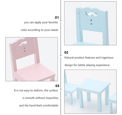 3 Peças De Mini Cadeira De Mesa De Simulação 1:12 Modelo Min