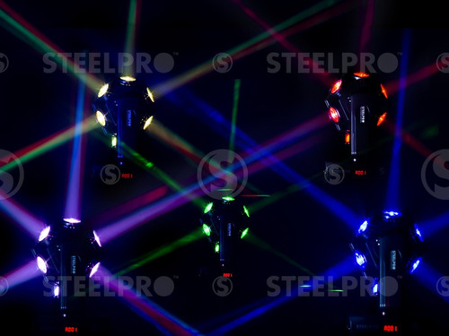 Imagen 4 de 4 de Cabeza Móvil Rgb 4 En 1 Full Color 12x15 Watts Dmx Steelpro