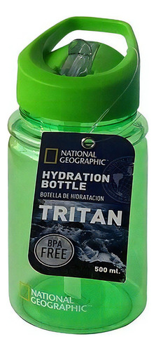 Botella Hidratación Tritan Cilindro Verde 500 Ml Natgeo