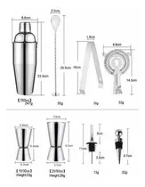 Comprar Kit Bartender Set Barman Tragos Coctelera Bebidas Acero Inox