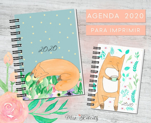 Agenda 2020 Para Imprimir Pdf Diseño Zorros