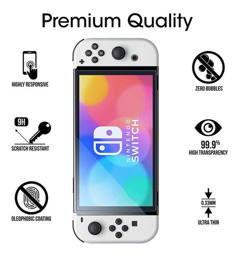 Mica Protectora Cristal Nintendo Switch Oled 3 Unidades