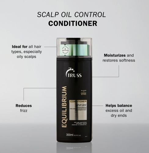 Truss Equilibrium Shampoo & Acond 300ml / Cuero Cab Graso