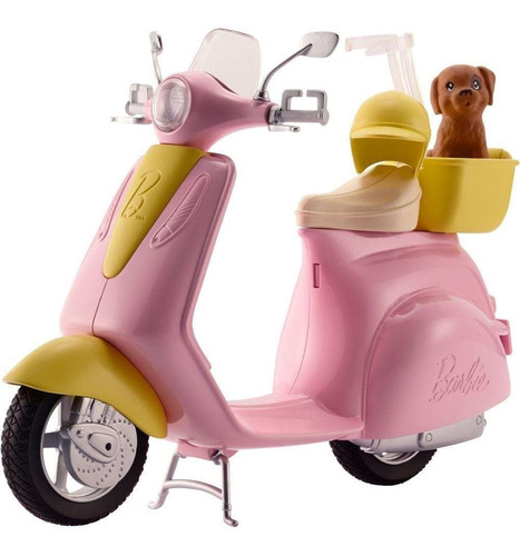 Scooter Ciclomotor Barbie Con Cachorro Y Casco