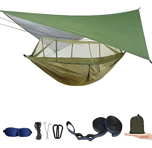 Hamaca Doble Para Camping Color Verde De 18 X 78 In. Aeett