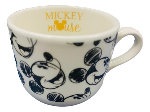 Caneca Cerâmica Mickey E Minnie Disney 500ml - Tuut Cor Creme Carinhas Mickey