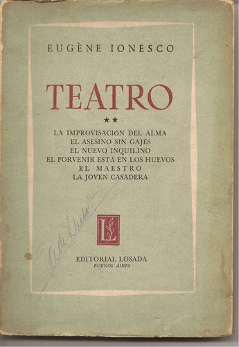 Teatro - Eugene Ionesco - Edición De 1961 - 6 Obras