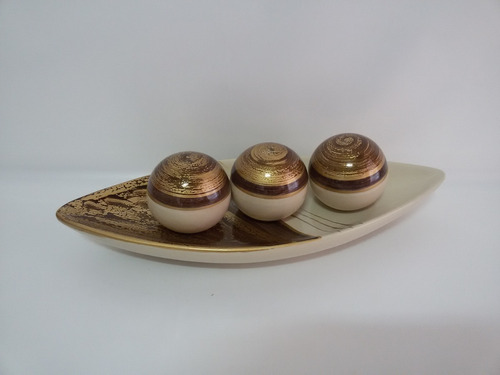 Imagem 2 de 4 de Conjunto Cerâmica Jogo Trio Vasos Palito & Doçura + Canoa G