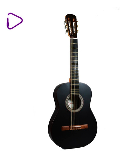 Guitarra Clasica De Estudio Superior 3/4. Serrana Negro Mate