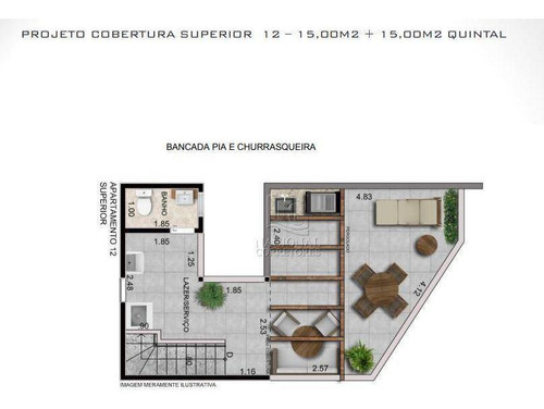 Cobertura Com 1 Dormitório À Venda, 52 M² Por R$ 339.000,00 - Campestre - Santo André/sp - Co5235