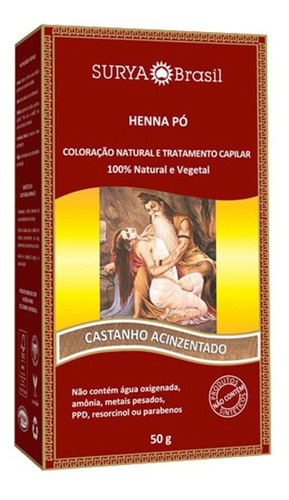 Henna En Polvo Castaño Ceniza Surya 50g