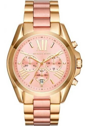 Michael Kors MK6359/5tn para mujer, correa de reloj color dorado/rosa con bisel dorado, fondo dorado, color rosa