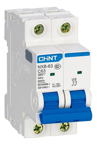 Breaker Termomagnético Mcb 2 Polos 25 Amp Chint 