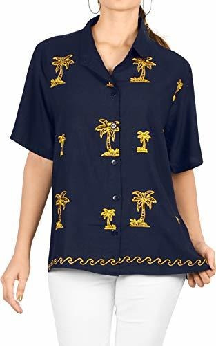 La Leela Camisa Hawaiana Aloha De Manga Corta Informal De Ta