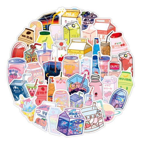 Adesivos Estéticos Kawaii Para Bebidas
