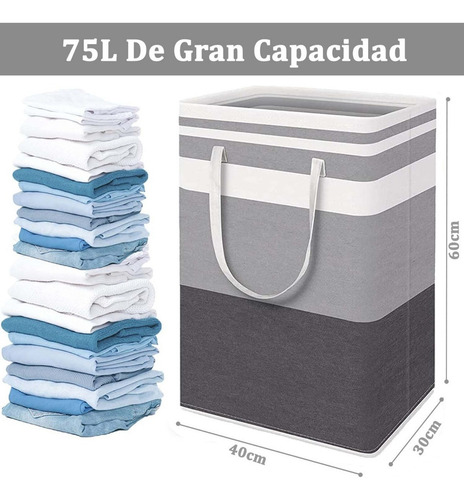 Cesto Grande Para Ropa Sucia Y Lavandería Plegable 75l 3pcs